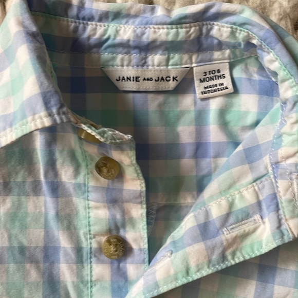 Janie and Jack Button Collared Romper - Picture 2 of 3